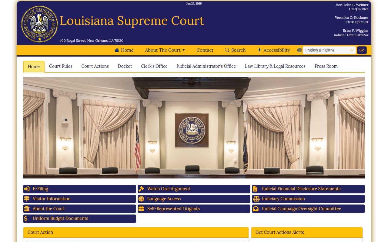 Ascension Parish court records Louisiana Supreme Court access context