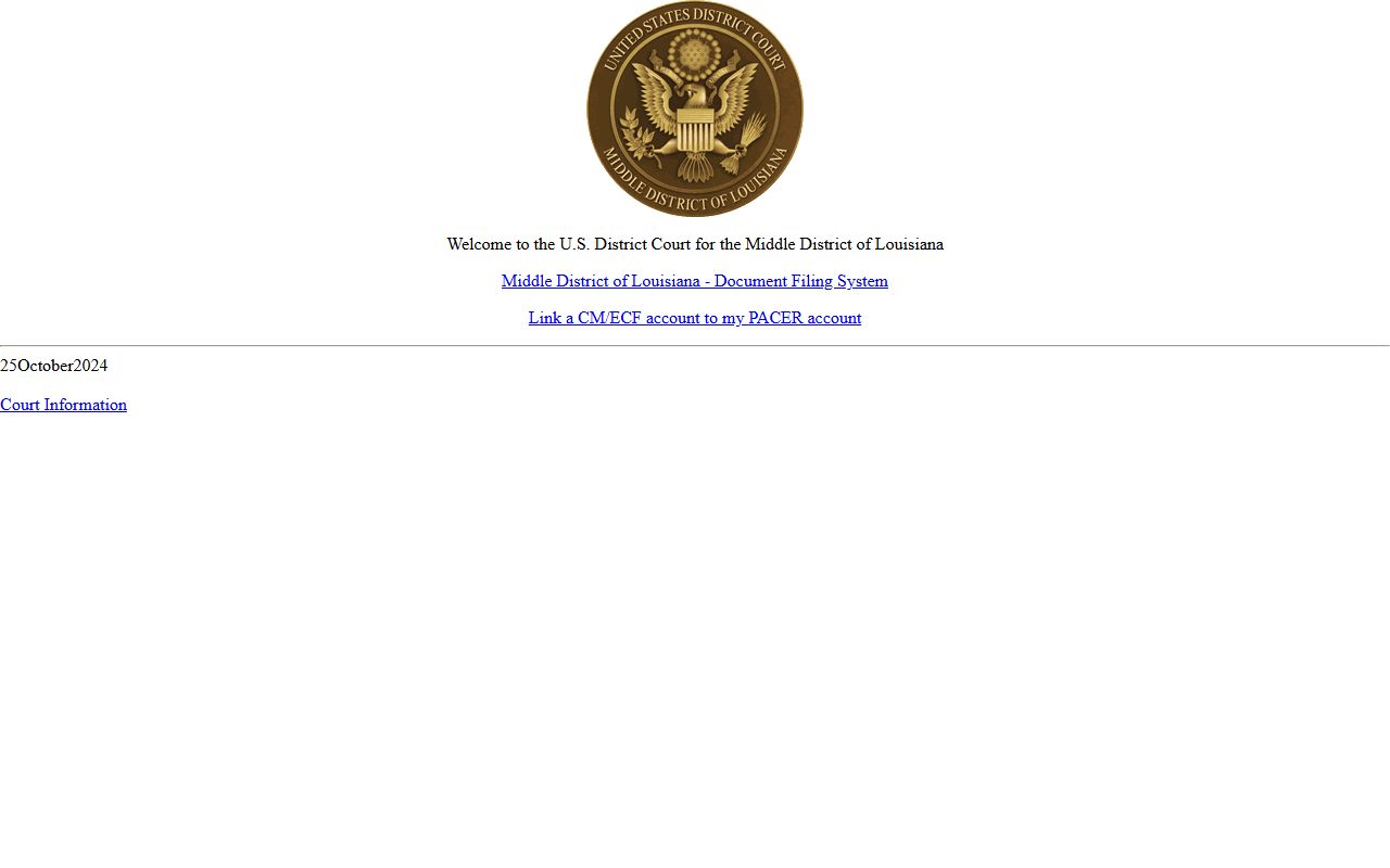 Middle District of Louisiana CM ECF system