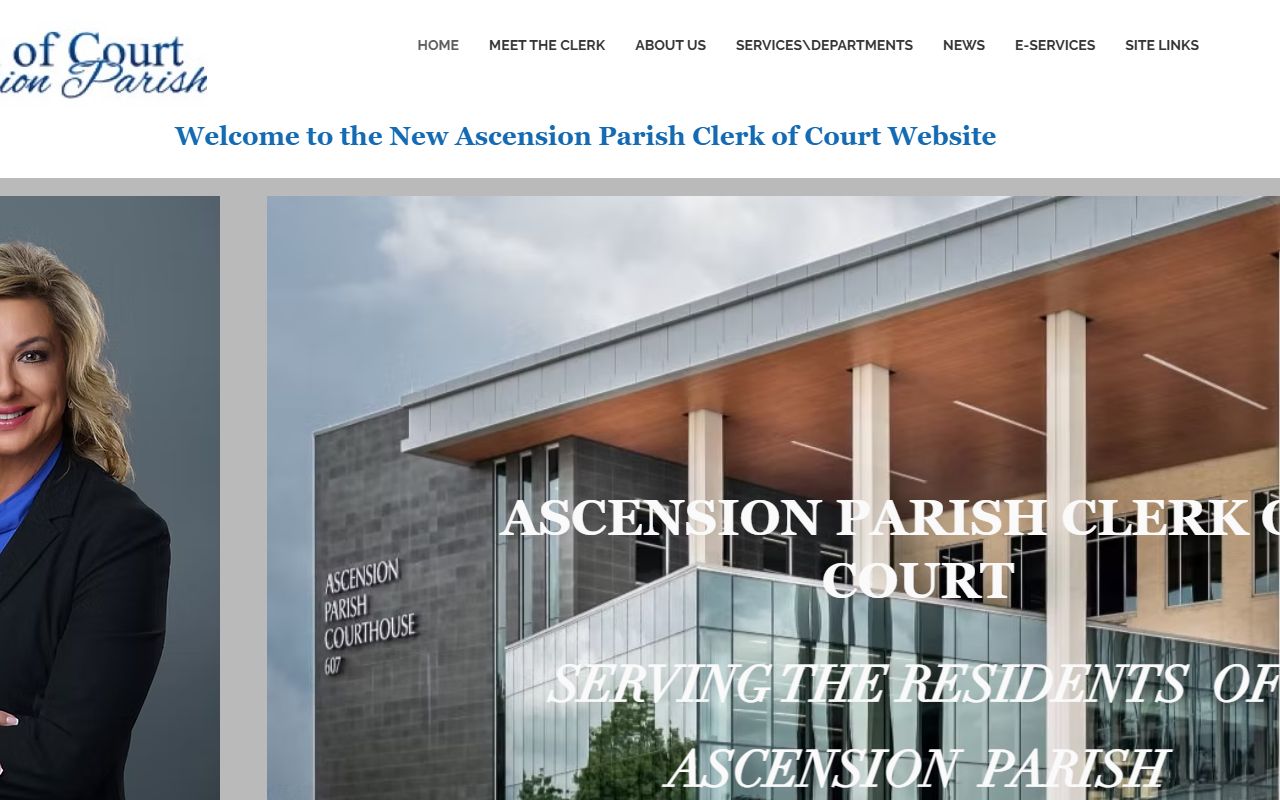 Ascension Parish court records Clerk of Court home page