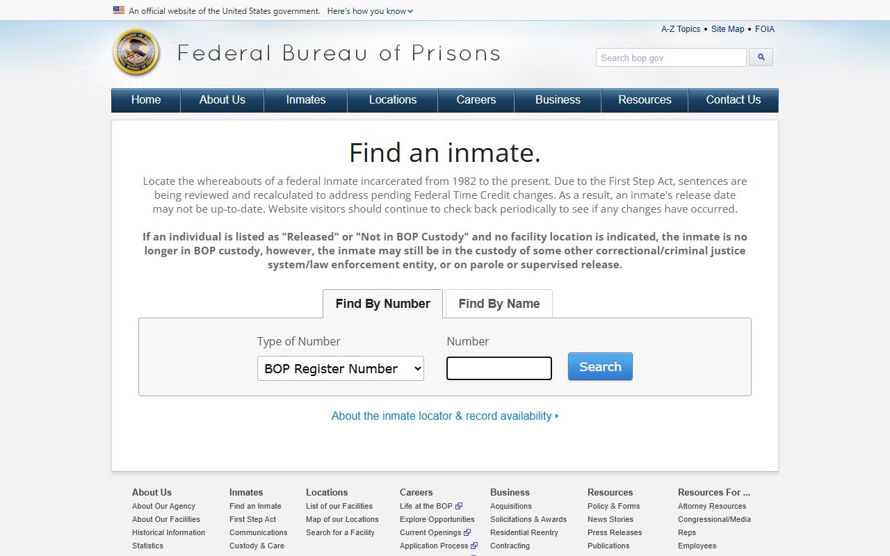 Ascension Parish inmate search Federal Bureau of Prisons locator